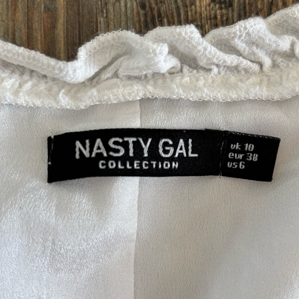 Nasty Gal Collection “Strings Attached” Lace-Up Mini Dress Womens 6 White Lined - Picture 9 of 11